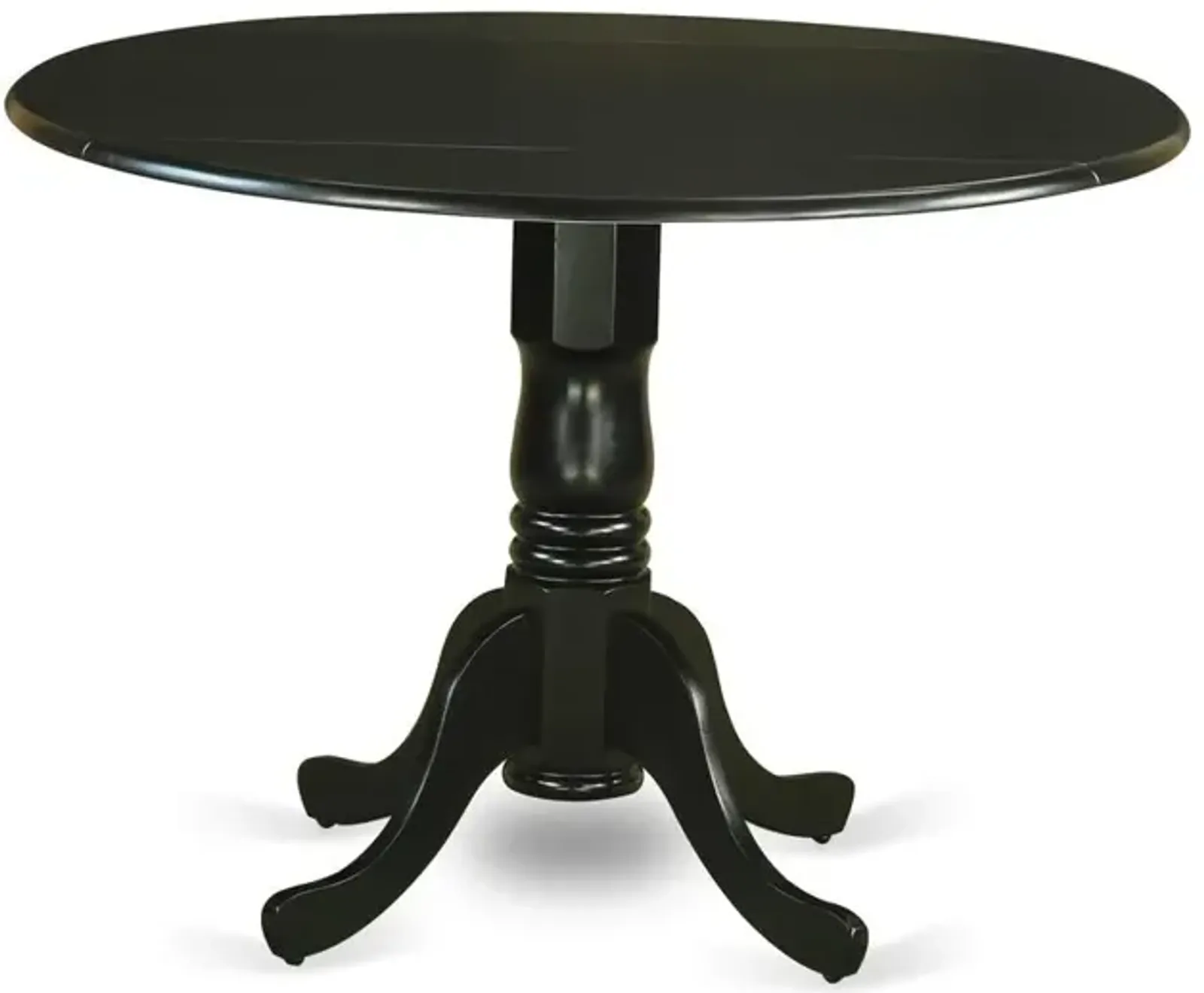 Dublin Round Table with two 9" Drop Leaves - Black Finish