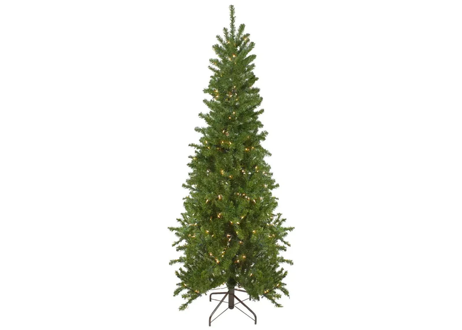 7.5' Pre-Lit Pencil Canadian Pine Artificial Christmas Tree - Clear Lights