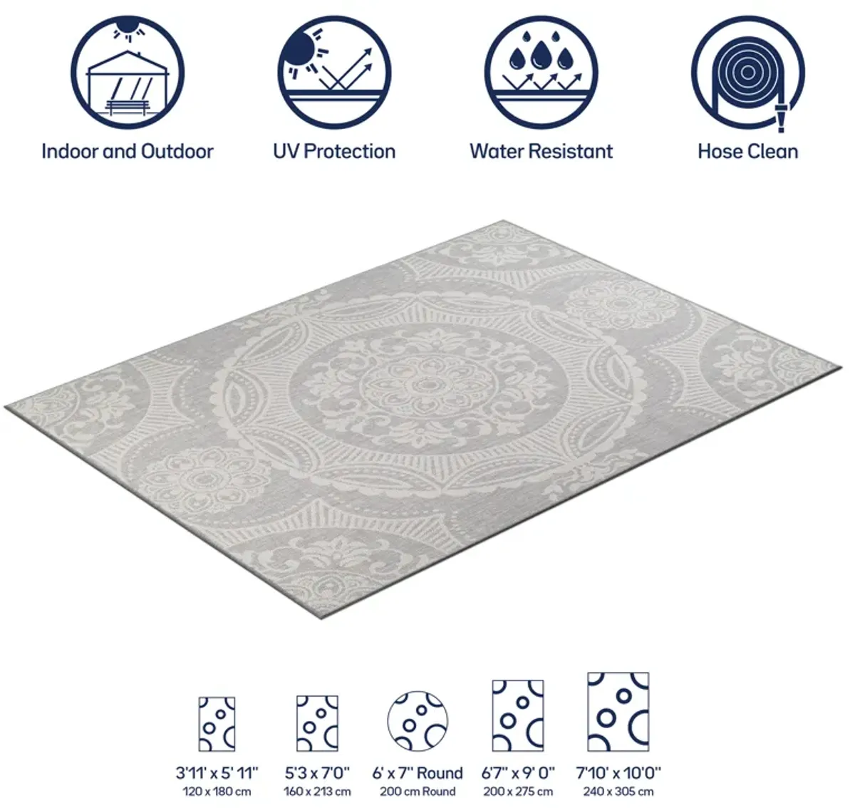 Waikiki Medallion Indoor/Outdoor Area Rug