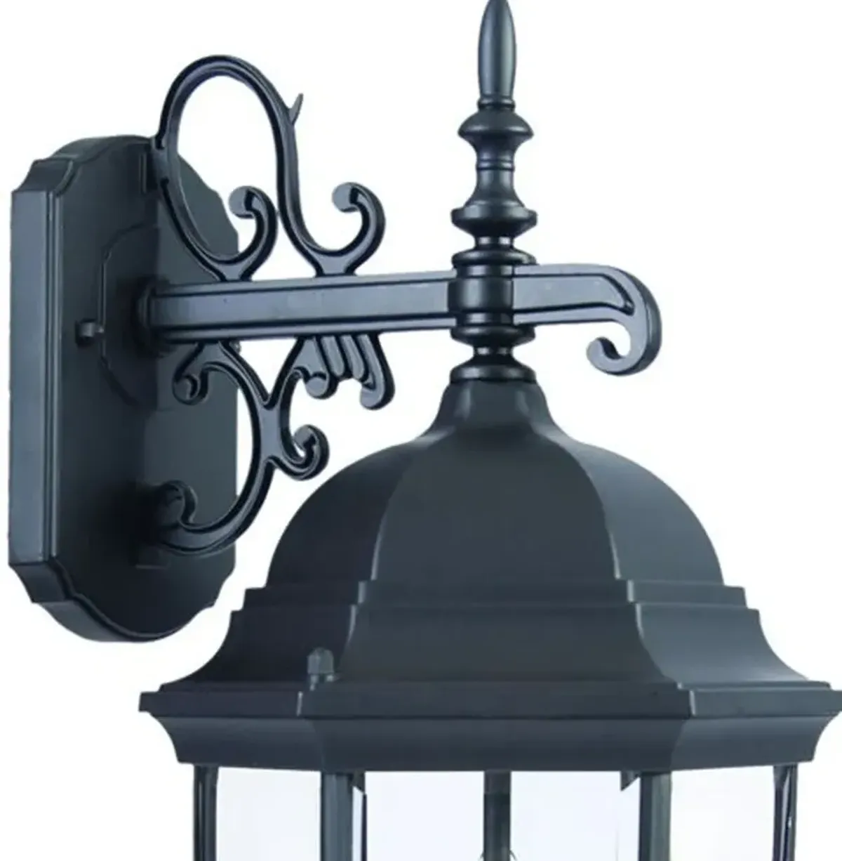 Homezia Matte Black Hanging Ornamental Lantern Wall Light