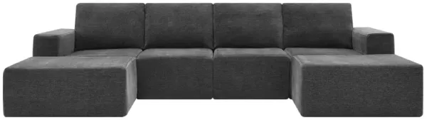 MONDAWE Modular U Shaped Sectional Sofa,Luxury Chenille Floor Couch Set,Upholstered Indoor Furniture,Foam-Filled Sleeper Sofa Bed