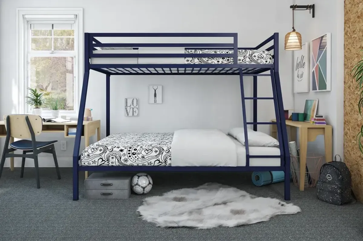 Mainstays Premium Twin over Full Metal Bunk Bed, Blue