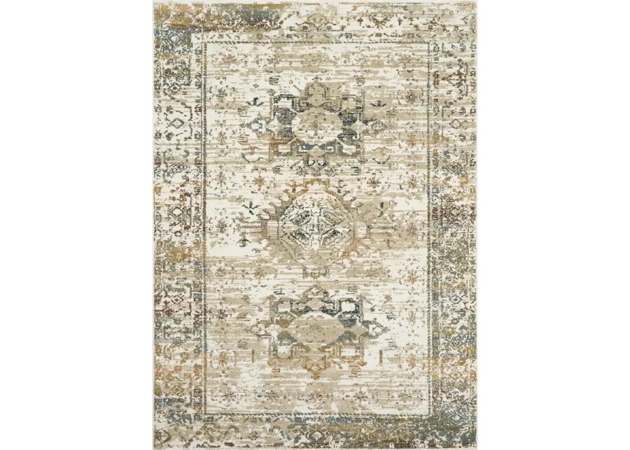 James JAE02 Ivory/Multi 7'10" x 10'10" Rug by Magnolia Home by Joanna Gaines