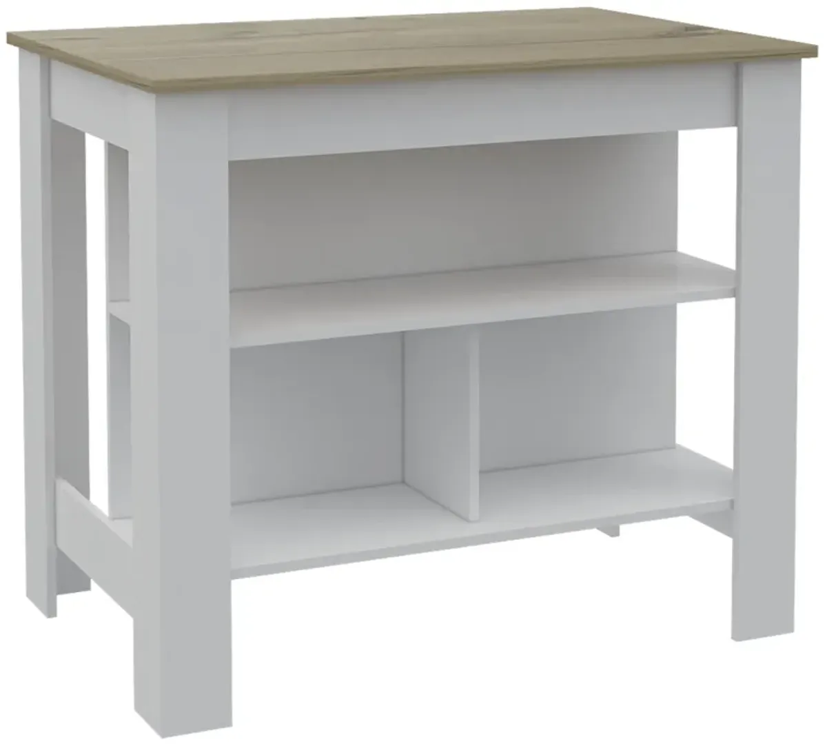 Kitchen Island Antibacterial Dozza, Kitchen, Light Oak / White