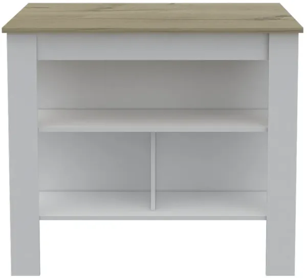 Kitchen Island Antibacterial Dozza, Kitchen, Light Oak / White