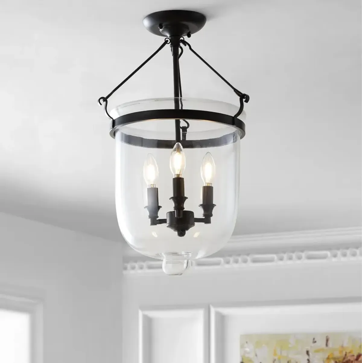 Charlotte Metal/Glass LED Semi-Flush Mount