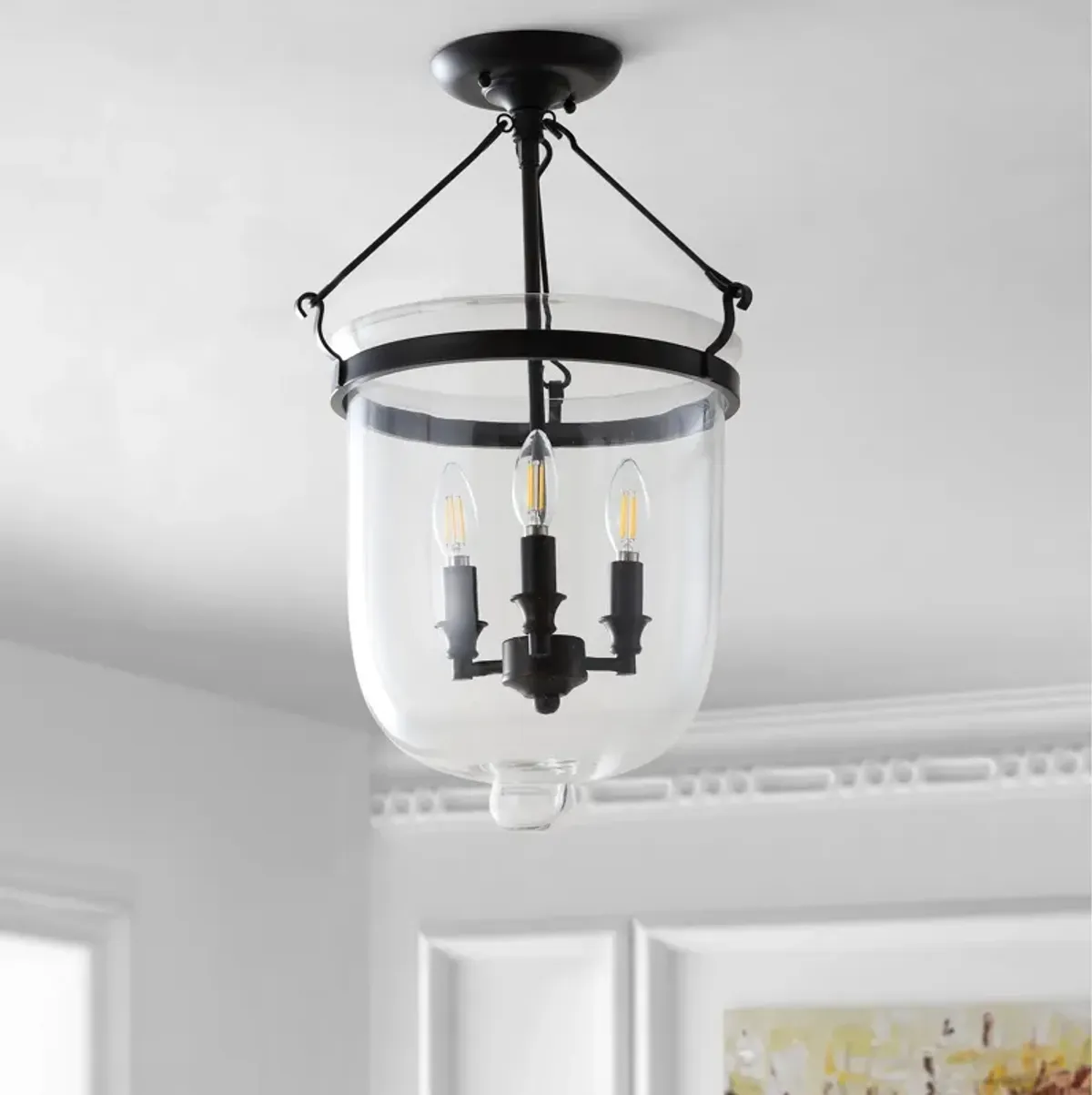 Charlotte Metal/Glass LED Semi-Flush Mount