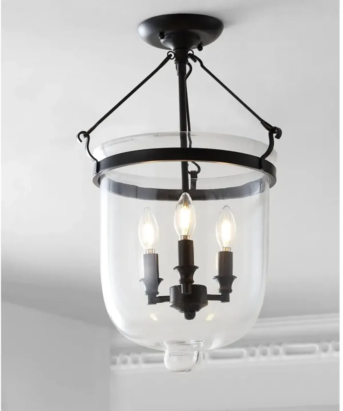 Charlotte Metal/Glass LED Semi-Flush Mount