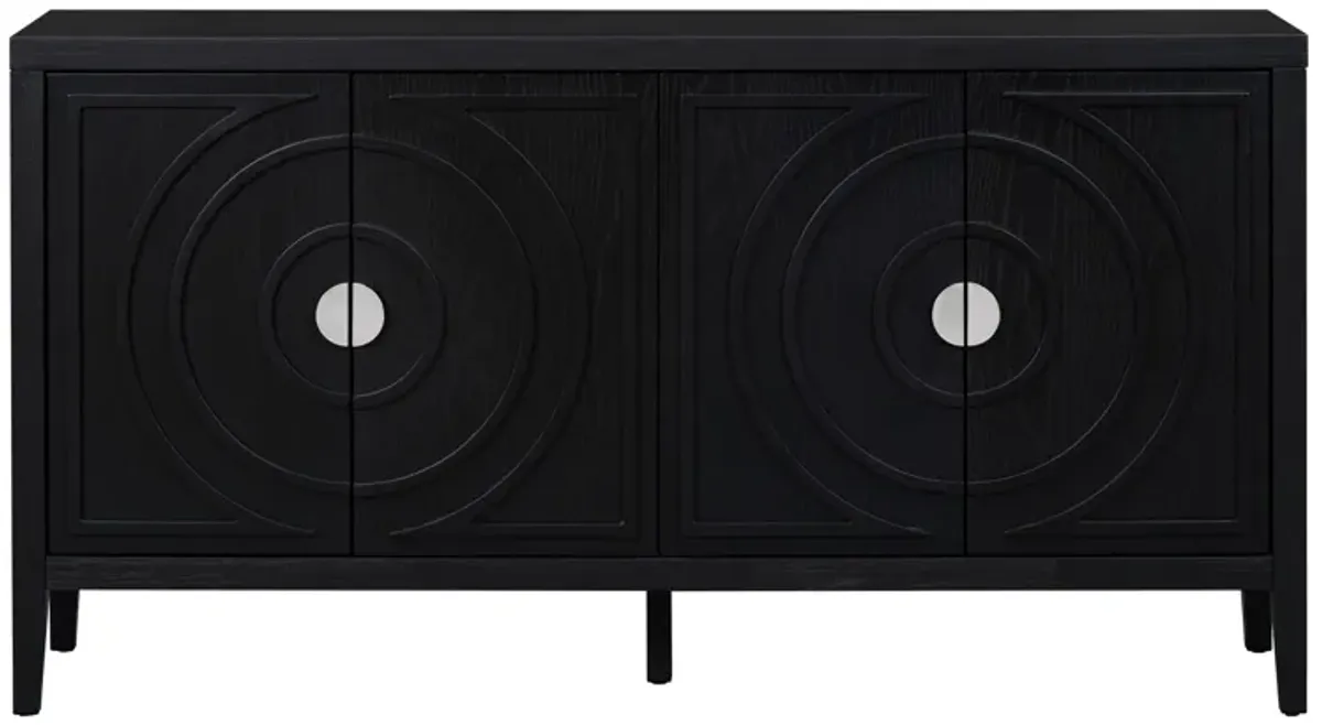 Merax Retro Circular Groove Door Sideboard