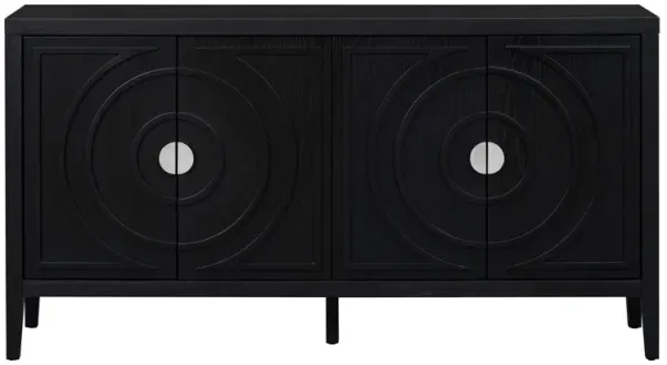 Merax Retro Circular Groove Door Sideboard