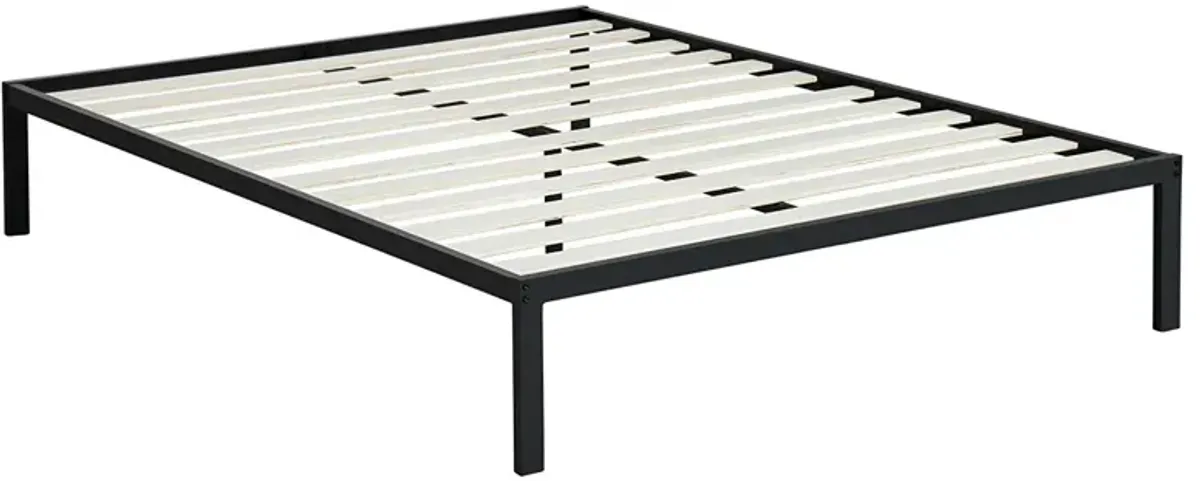 Hivvago Queen size Steel Metal Platform Bed Frame with Wood Slats