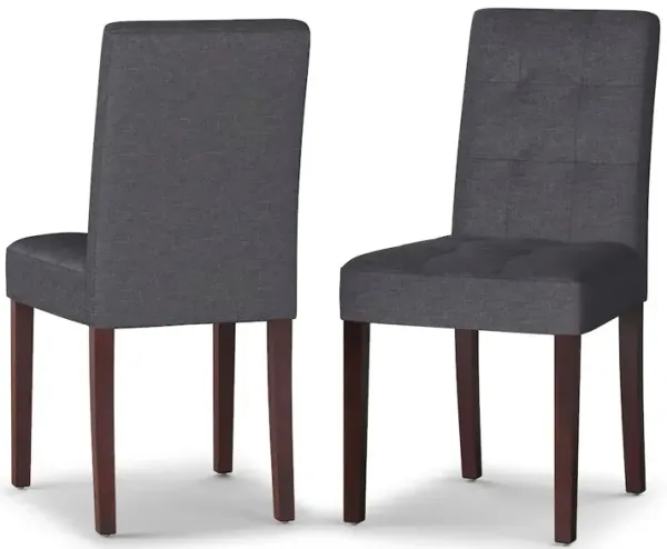 Simpli Home Andover Solid Wood Parson Dining Chair (Set Of 2) In Slate Grey