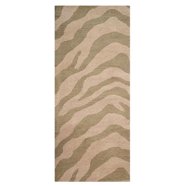 RUGSOTIC CARPETS HAND TUFTED WOOL ECO-FRIENDLY AREA RUGS  - 2'6''x10', Runner Shape, Beige & Brown, Abstract Modern Design, High Pile Handmade Area Rugs for Living Room, Bed Room (K00654)