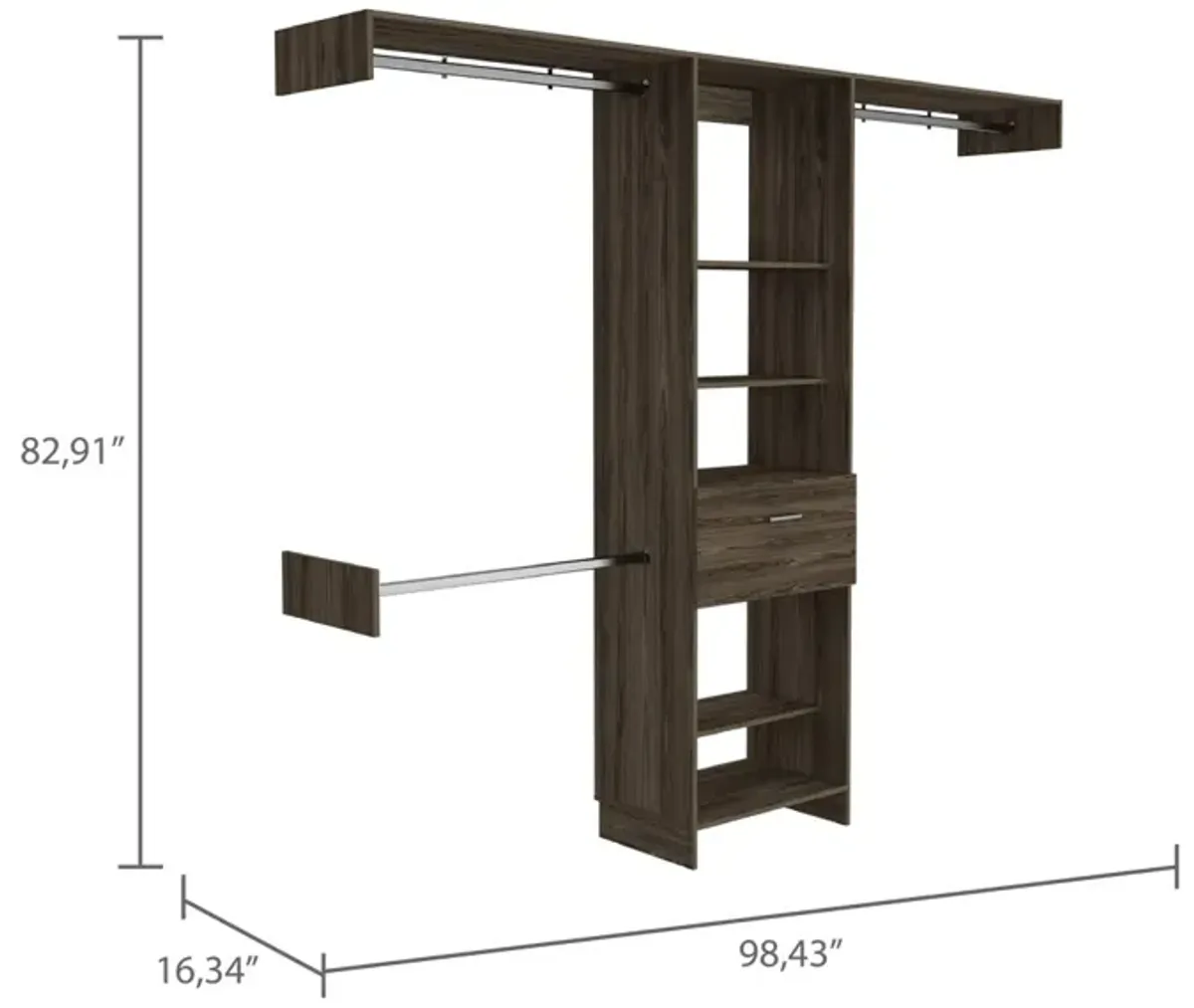 Calveston 1-Drawer 4-Shelf Closet System