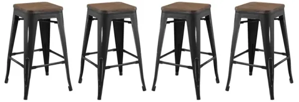 Modway Promenade Counter Stool Set of 4, Black