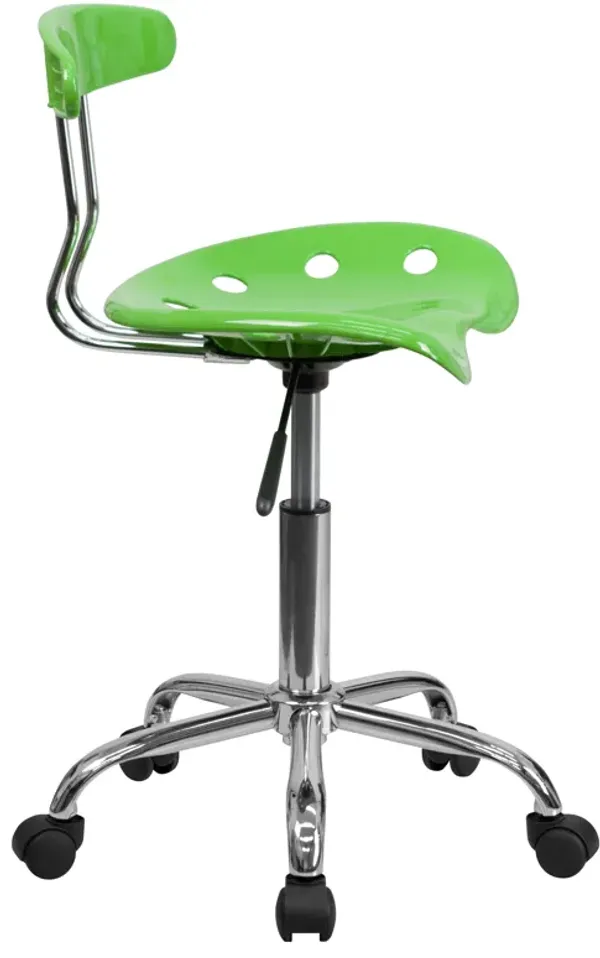 Elliott Vibrant Bright Blue and Chrome Swivel Task Office Chair with Tractor Seat