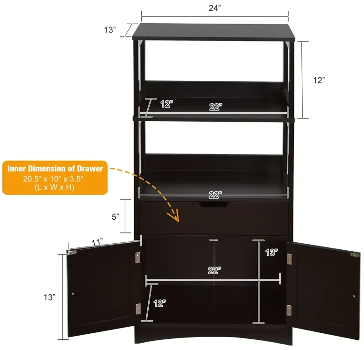 Bathroom Storage Cabinet with Drawer and Shelf Floor Cabinet