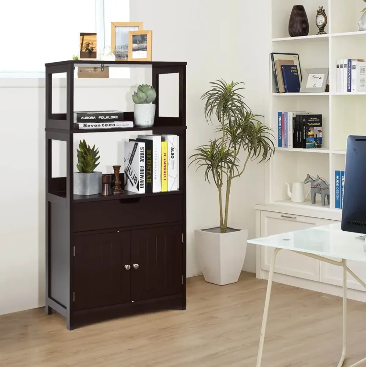 Bathroom Storage Cabinet with Drawer and Shelf Floor Cabinet