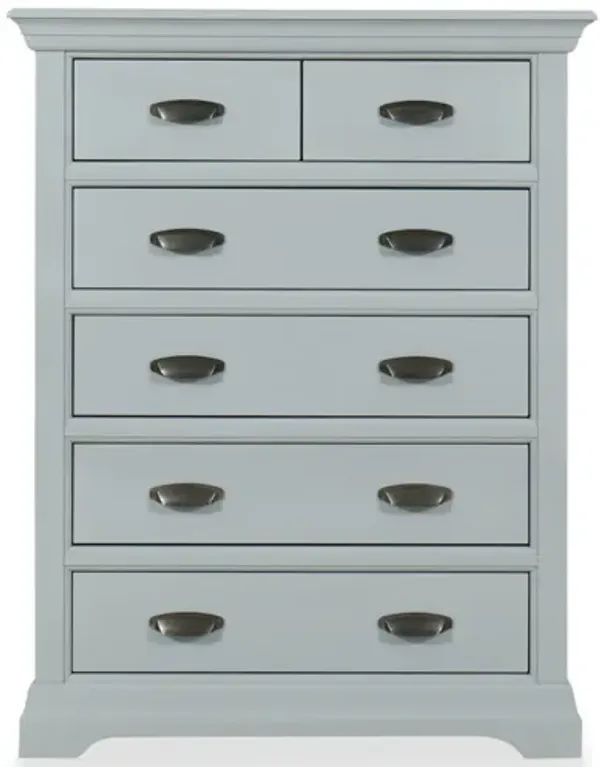 Hunter Hill 6-Drawer Chest in Gray