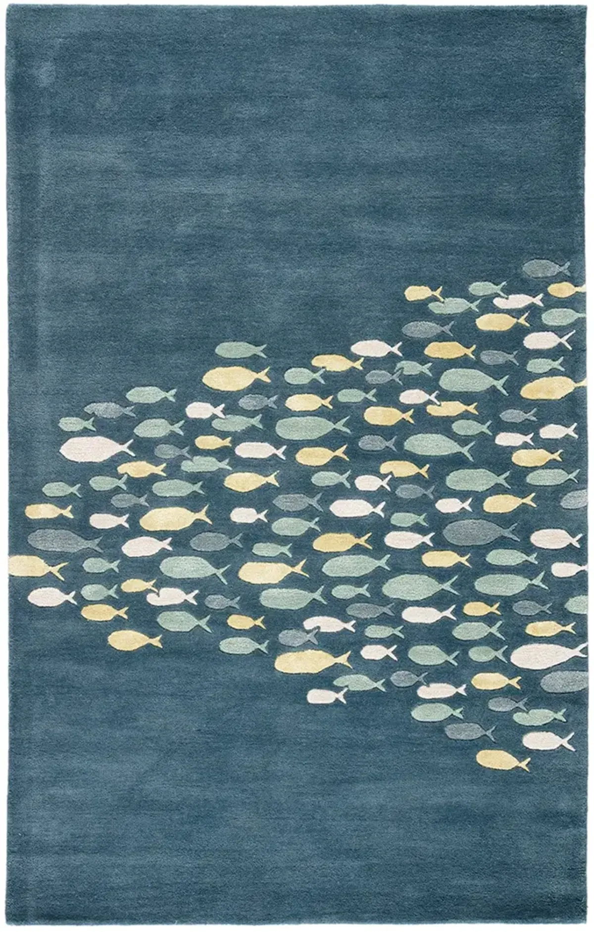 Coastal Resort Schooled Blue 8' Round Rug