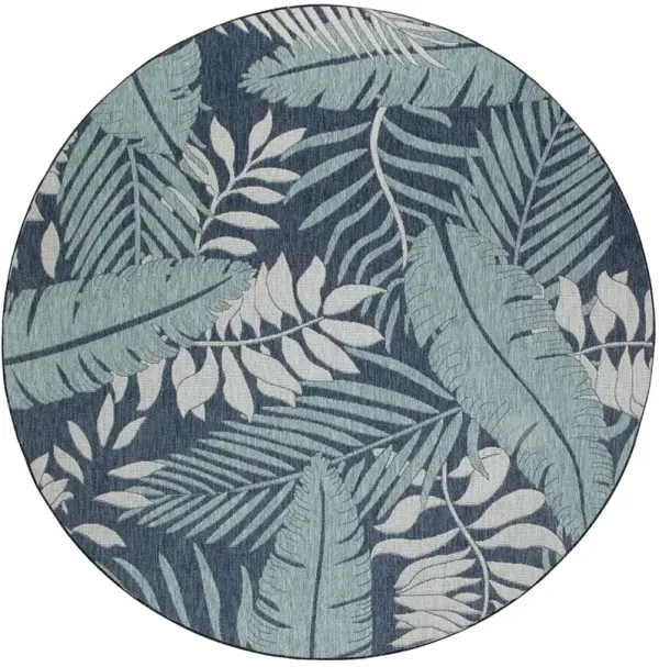 Garden Oasis GOA02 Navy 4' x Round Rug