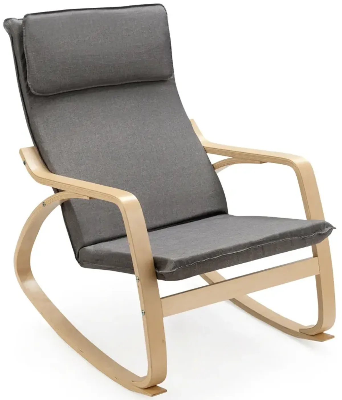 Stable Wooden Frame Leisure Rocking Chair with Removable Upholstered Cushion