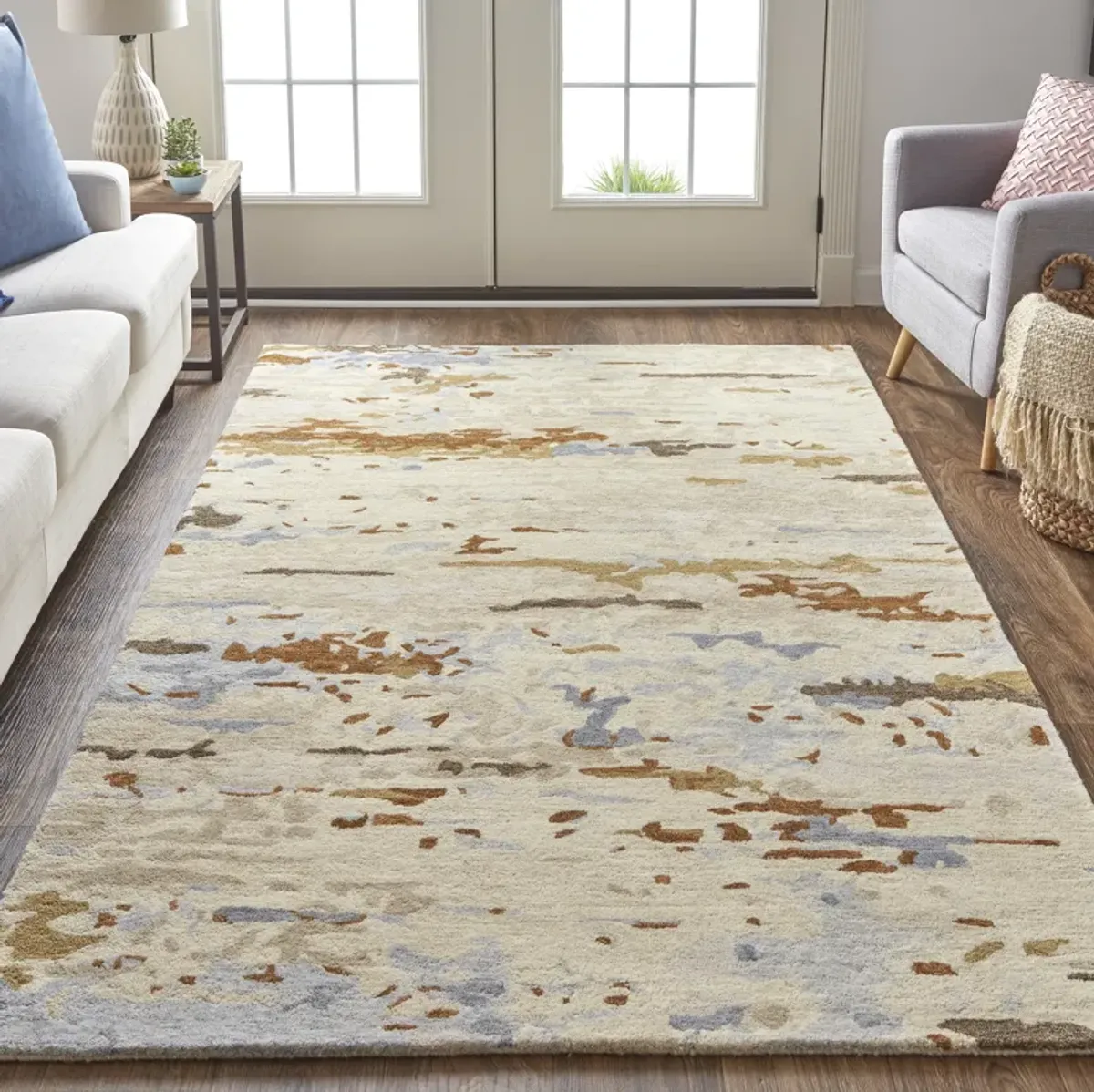 Everley 8644F Ivory/Blue/Brown 8' x 10' Rug