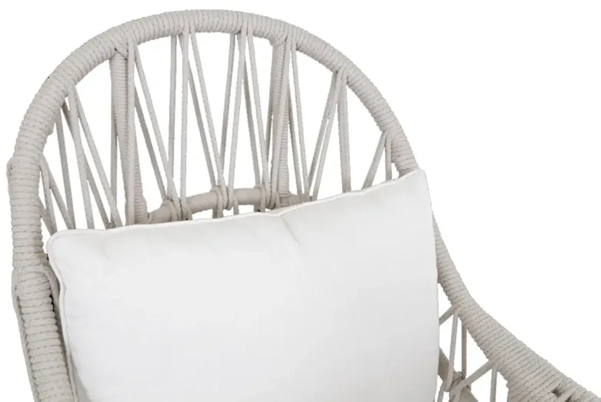 Dana Rope Wing Chair in Linen Canvas w/ Self Welt