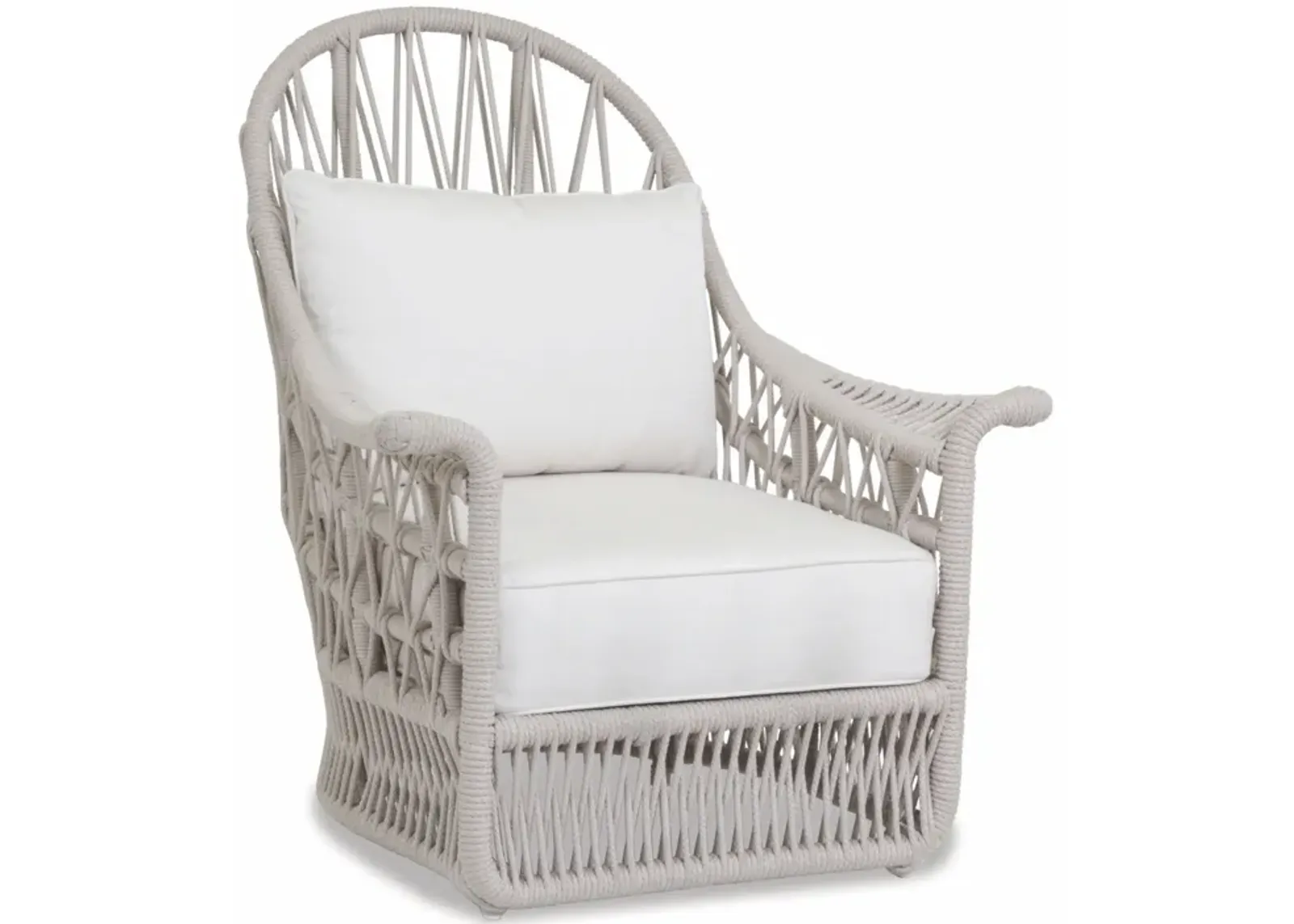 Dana Rope Wing Chair in Linen Canvas w/ Self Welt