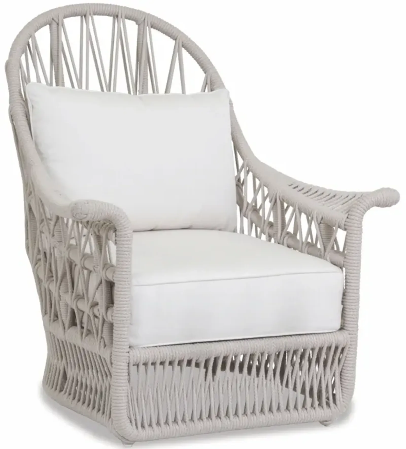 Dana Rope Wing Chair in Linen Canvas w/ Self Welt