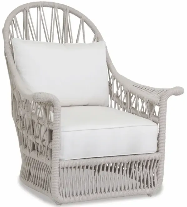 Dana Rope Wing Chair in Linen Canvas w/ Self Welt