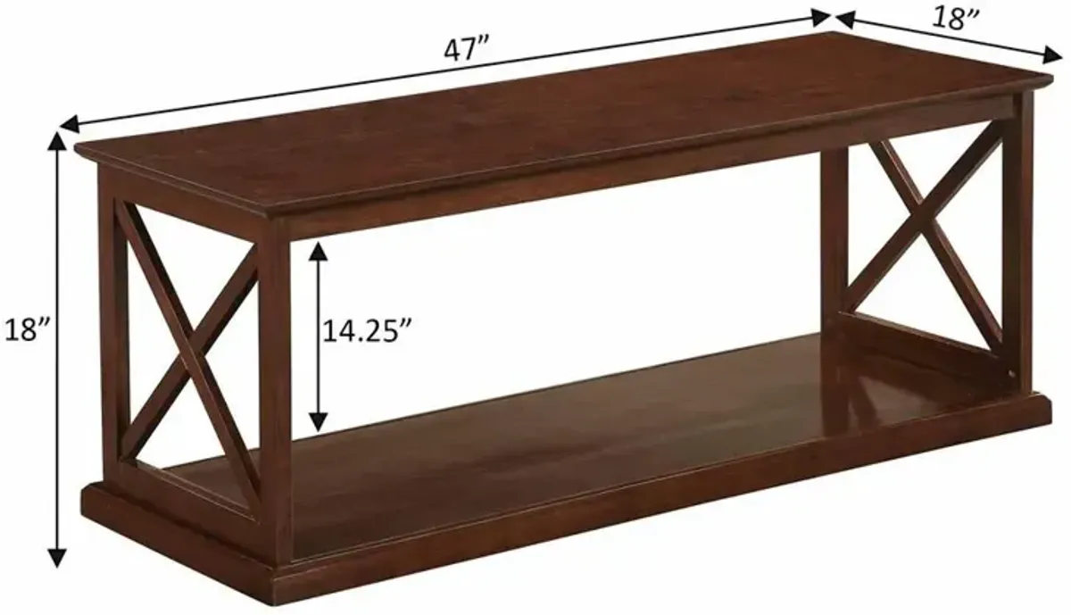 Convenience Concepts Coventry Coffee Table with Shelf Brown