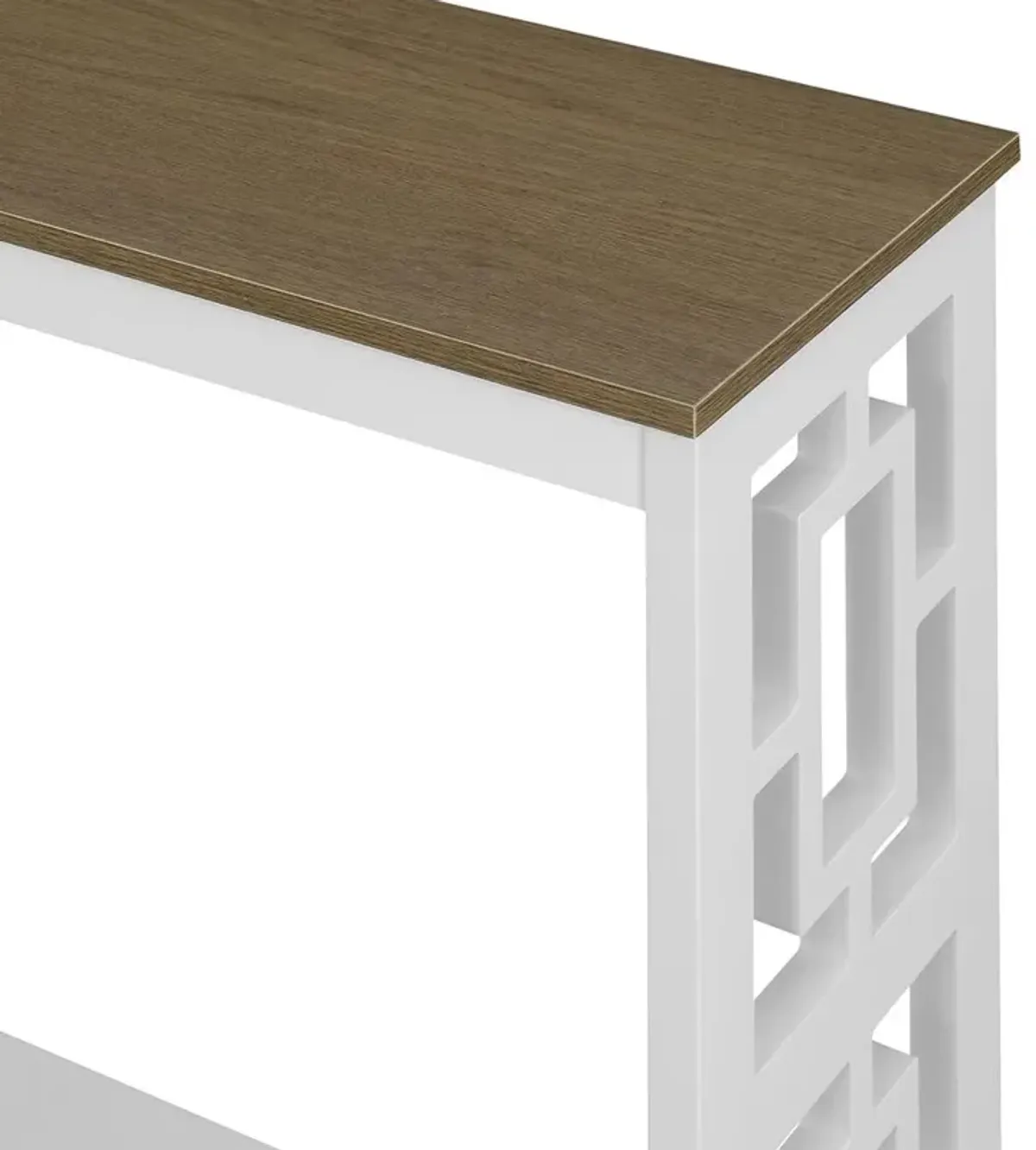 Convenience Concepts Town Square Console Table with Shelf, Driftwood/White