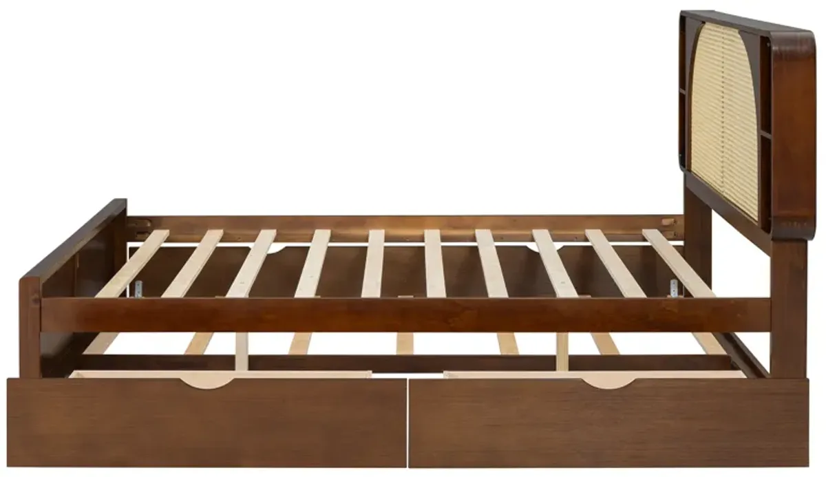 Merax Platform Bed with 2 Drawers and Trundle