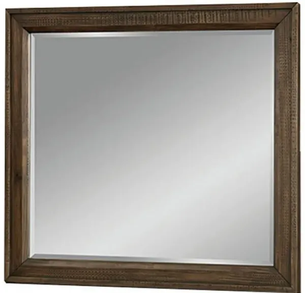 42 Inch Rectangular Wooden Frame Transitional Mirror, Brown-Benzara