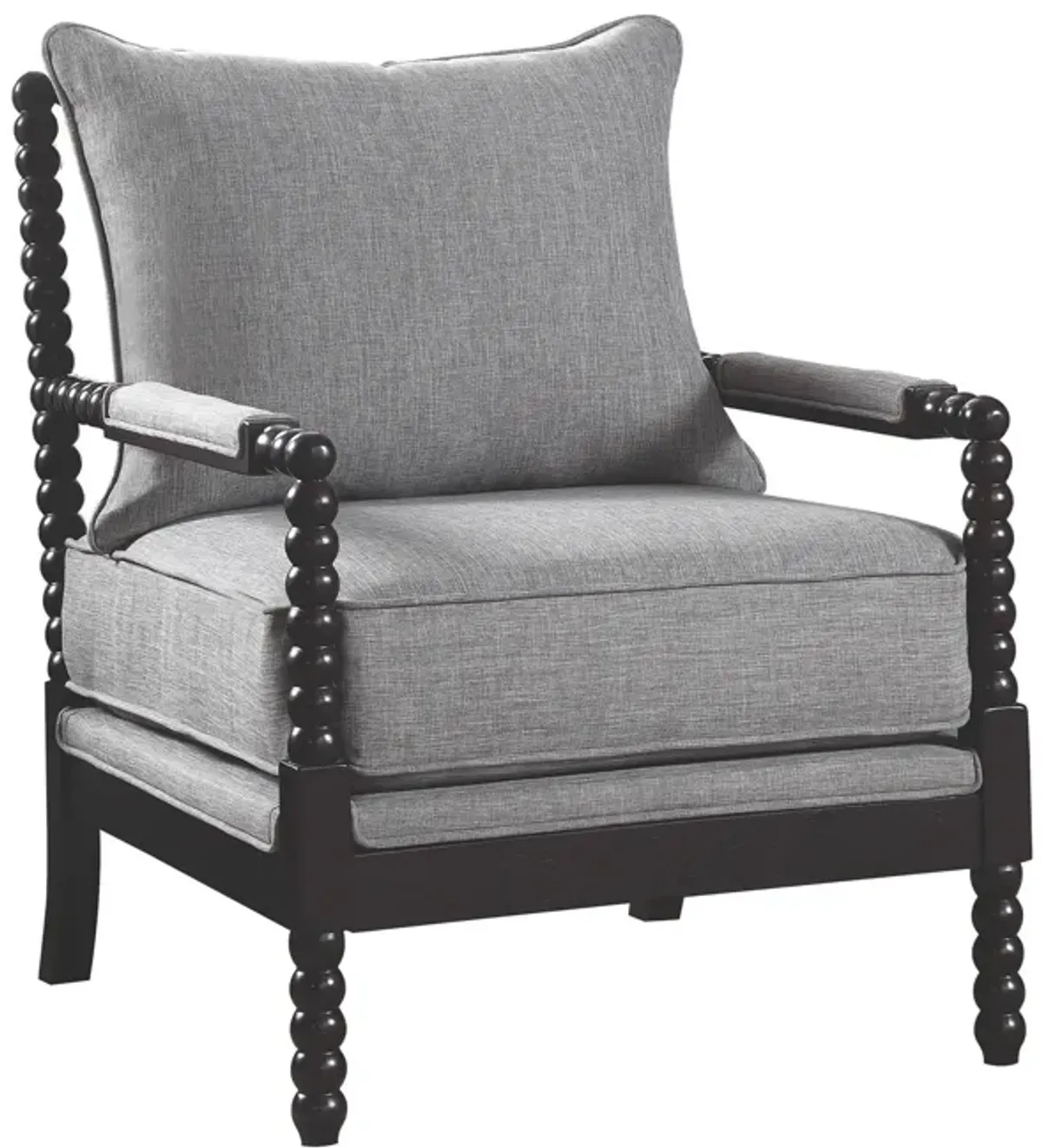 Turned Designing Accent Chair, Gray-Benzara