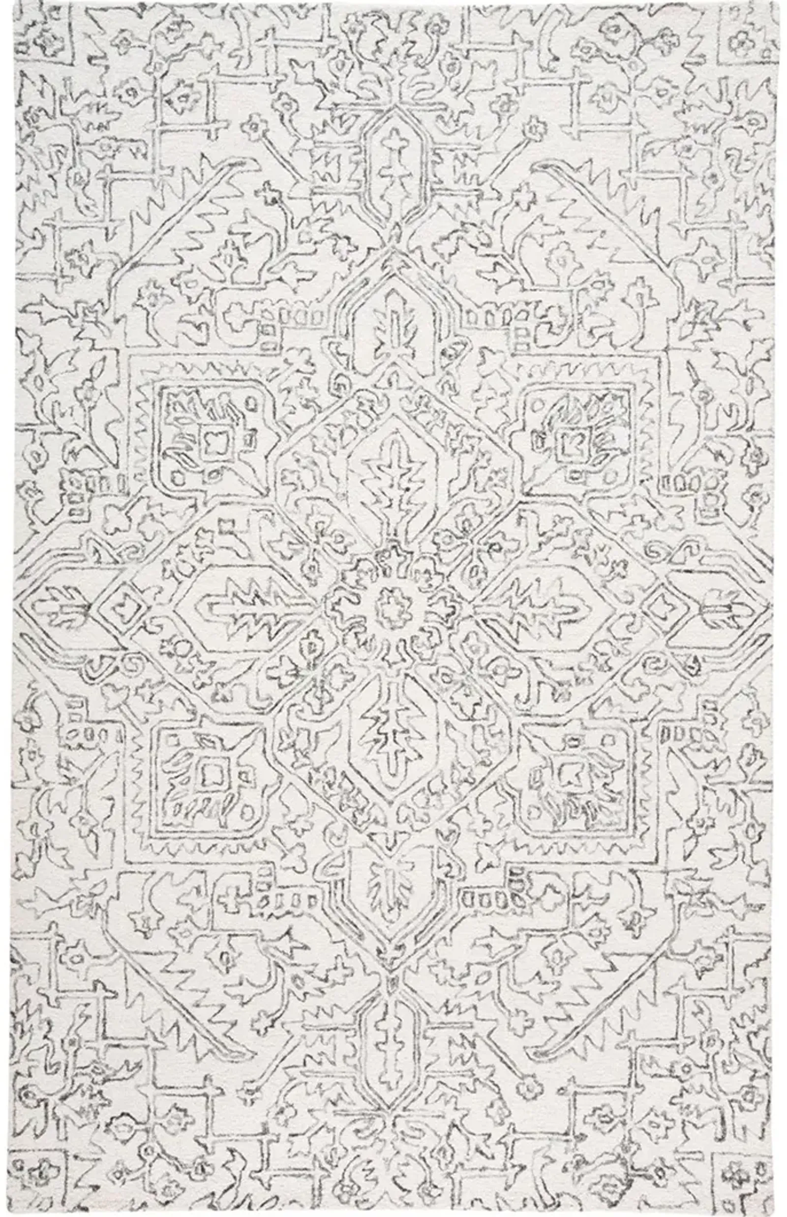 Belfort 8778F White/Gray 5' x 8' Rug