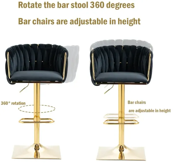 Streamdale Vintage Bar Stools With Back And Footrest Counter Height Dining Chairs