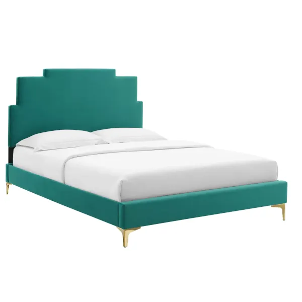 Modway - Lindsey Performance Velvet Queen Platform Bed