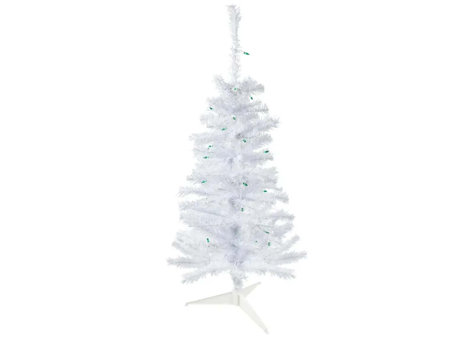 3' Pre-Lit Woodbury White Pine Slim Artificial Christmas Tree  Green Lights