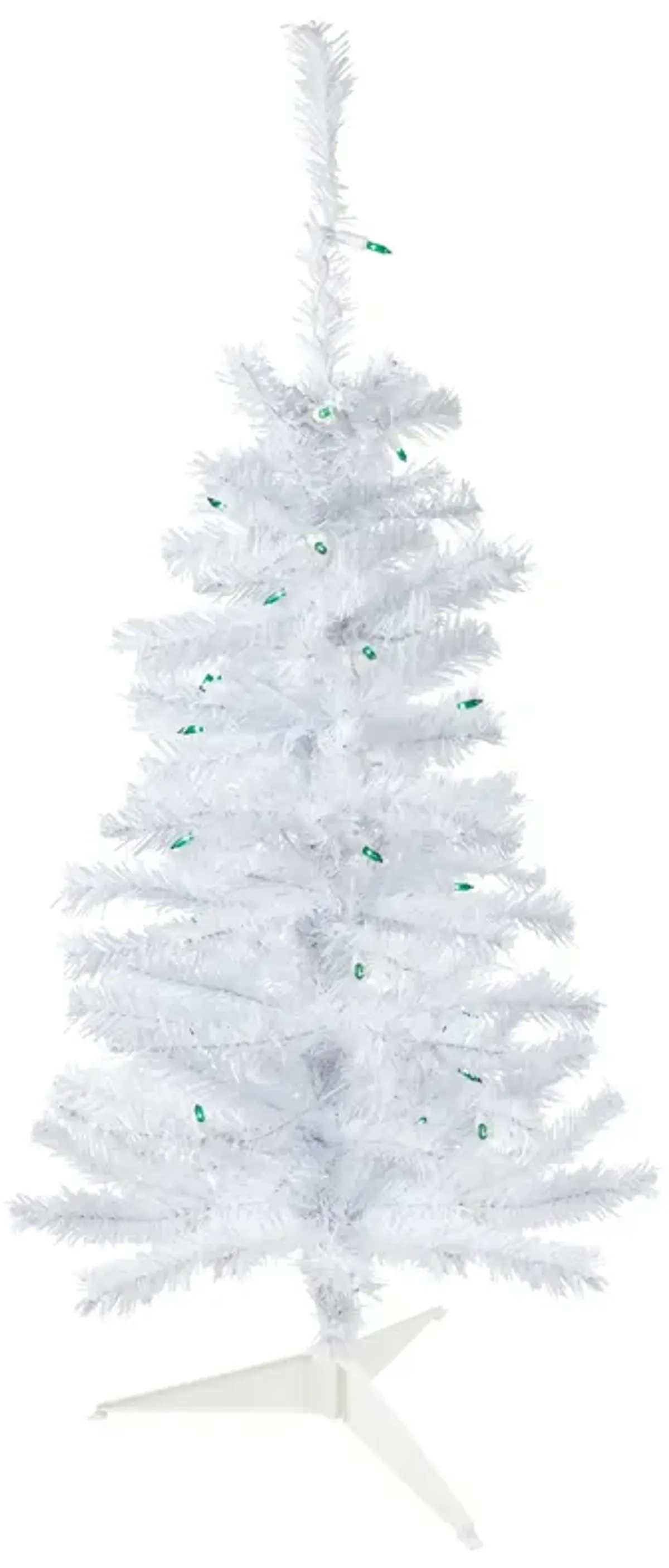 3' Pre-Lit Woodbury White Pine Slim Artificial Christmas Tree  Green Lights