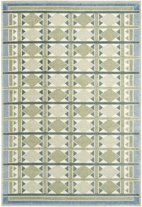 Nordic NRC06 Green/Blue 5' x 7' Rug