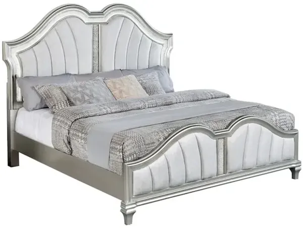 Best Quality Furniture Classic Silver Queen Panel Bed In Silver Color