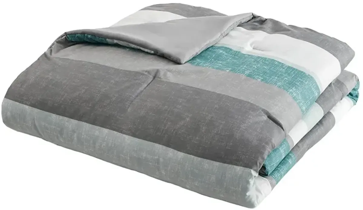 Gracie Mills Ware Striped Comforter Set with Bed Sheets