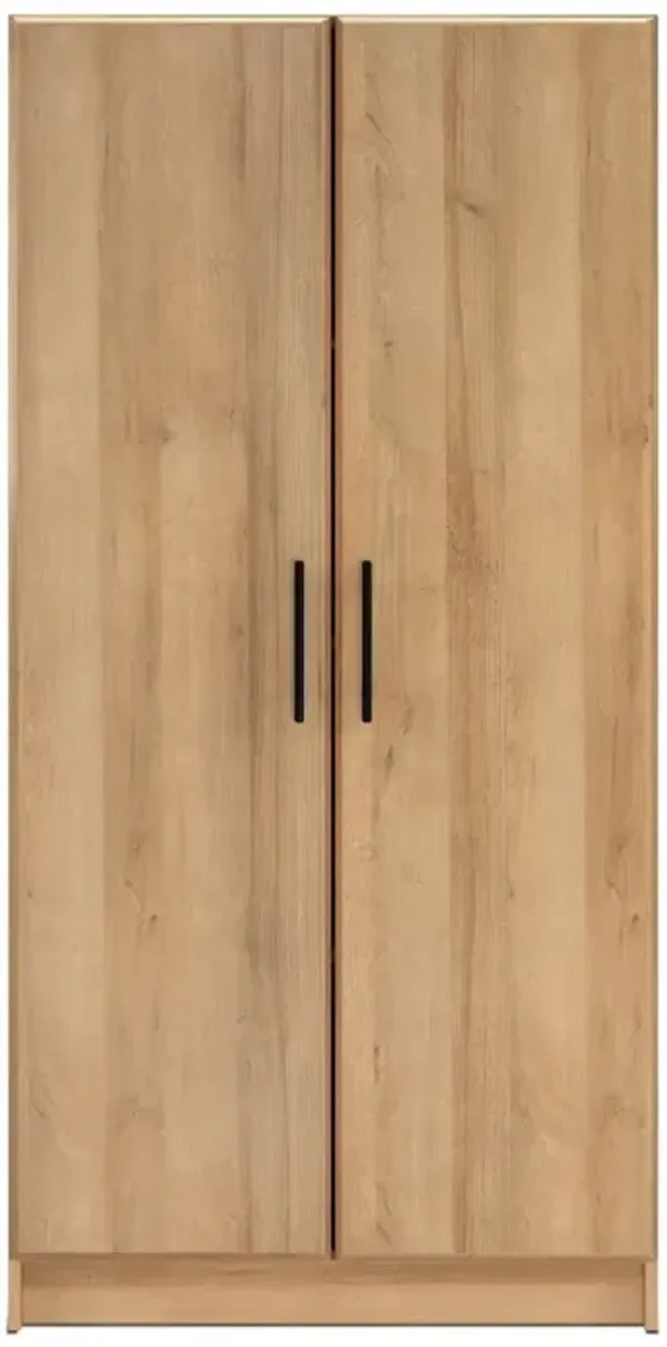 Prepac Elite 32 inch Storage Cabinet, 16 D x 32 W x 65 H, Oak