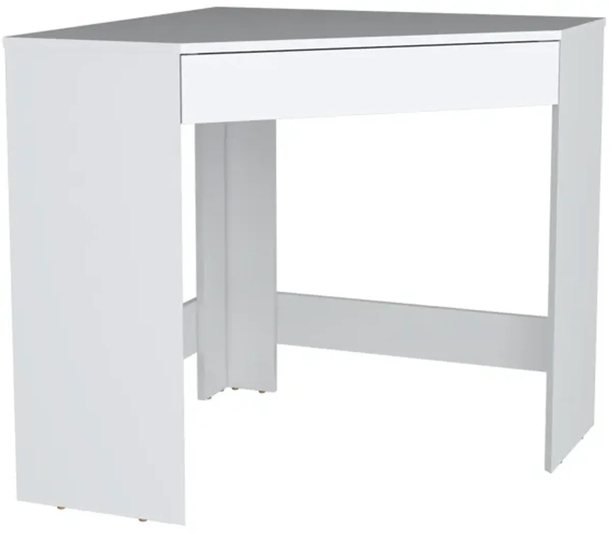 Amity Corner Desk with Spacious Drawer and Optimal Workstation-White