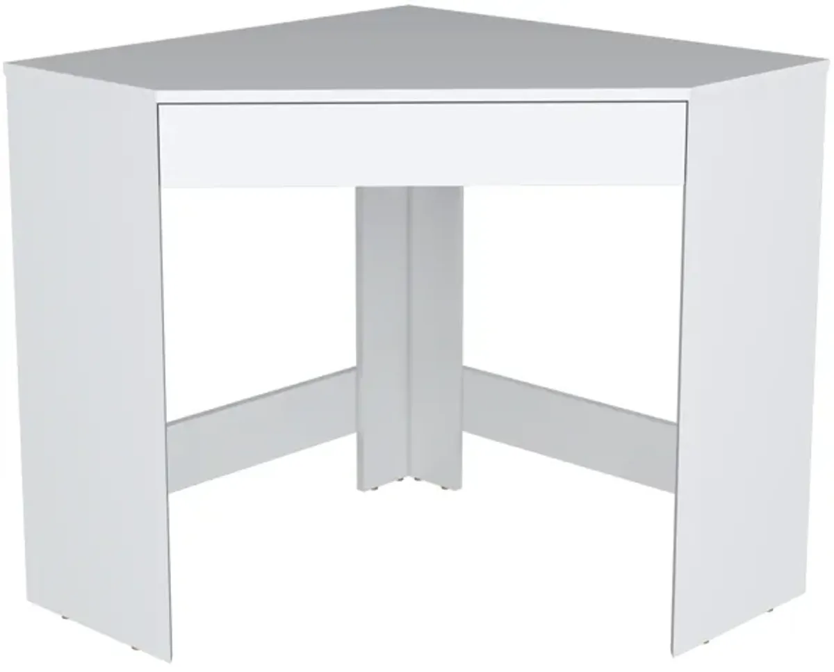 Amity Corner Desk with Spacious Drawer and Optimal Workstation-White