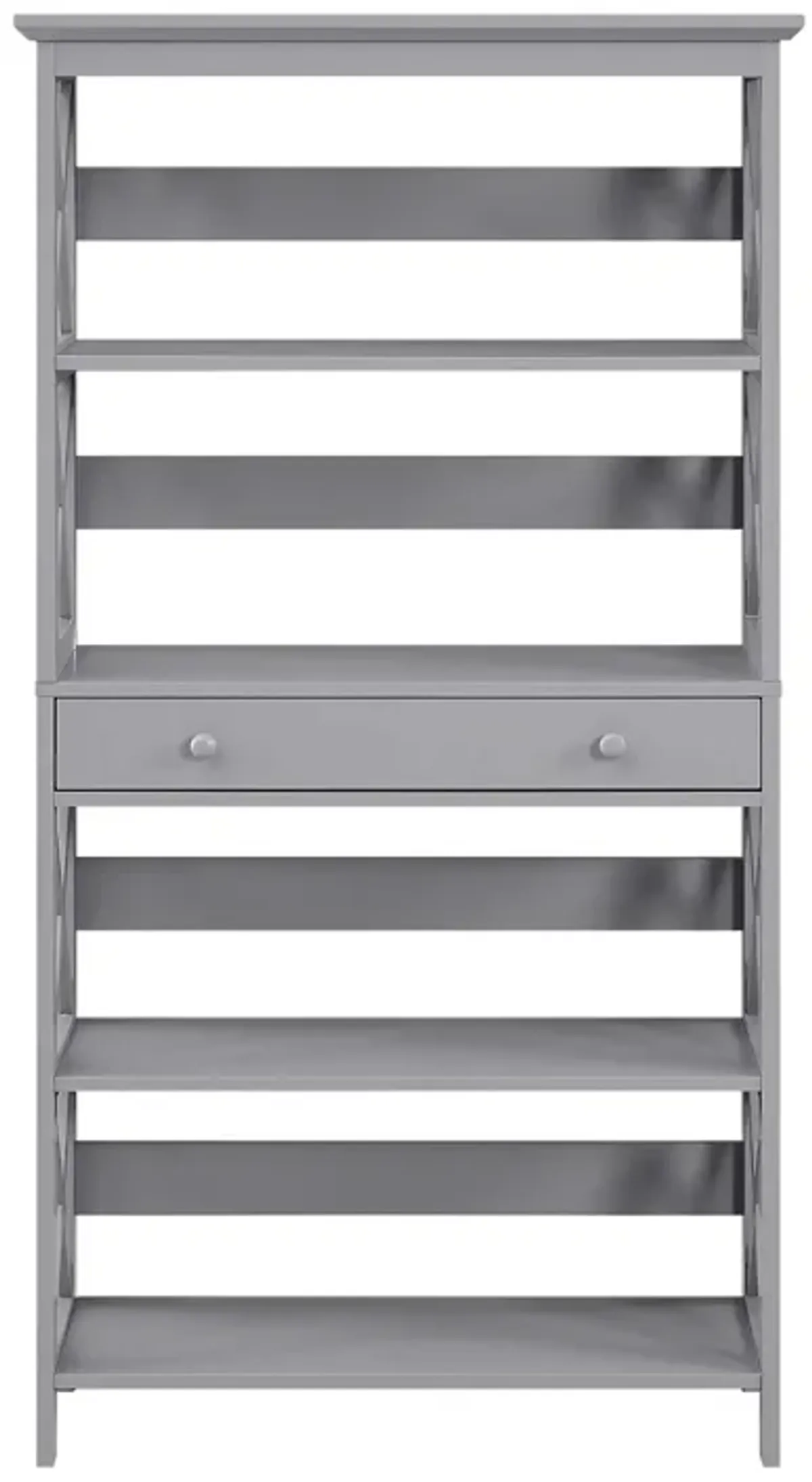 Convenience Concepts Oxford 5 Tier Bookcase with Drawer, Gray