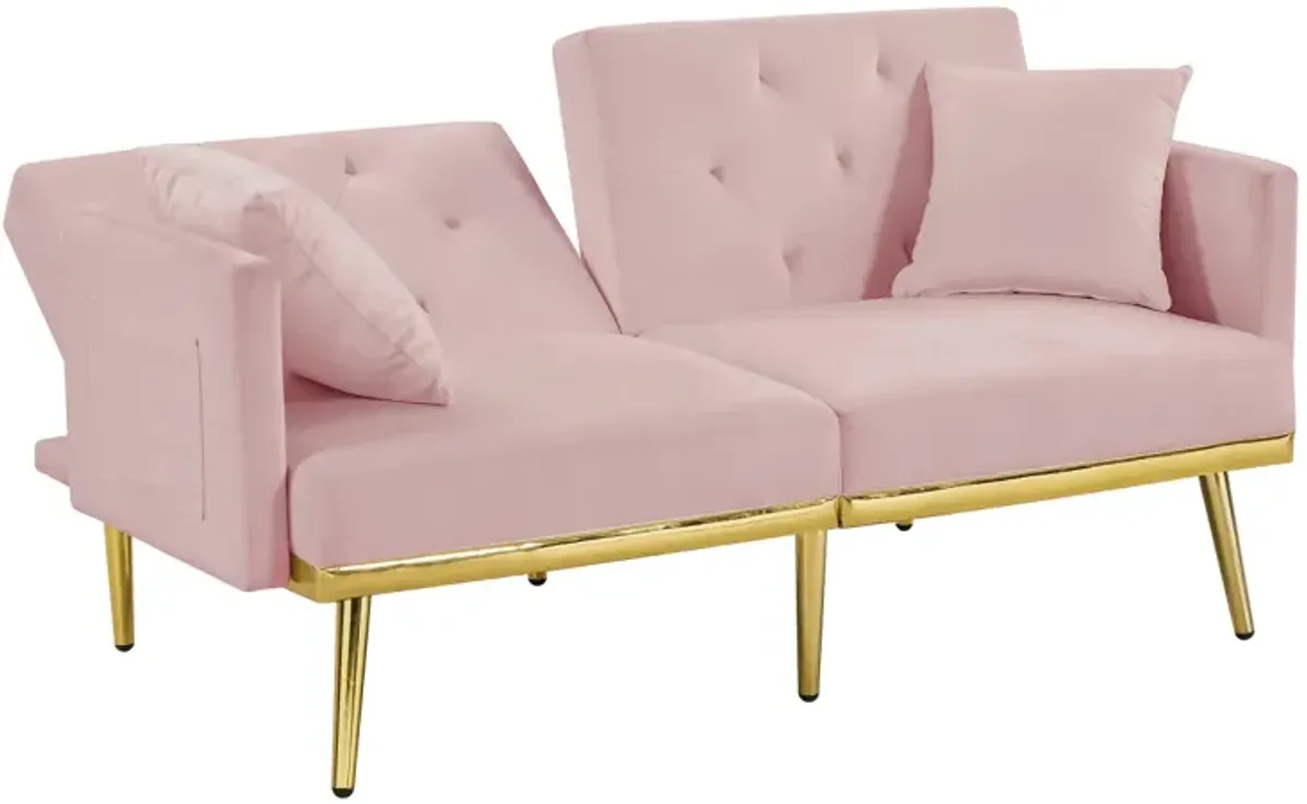 Pink Velvet Sofa Bed