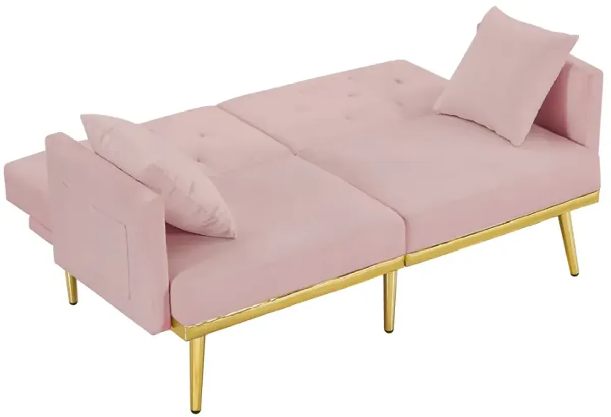 Pink Velvet Sofa Bed